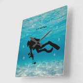Scuba Diving Quadratische Wanduhr (Winkel)