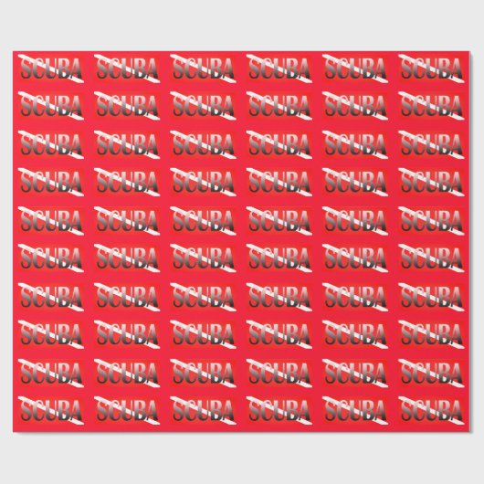 SCUBA DIVING RED SYMBOL FLAGPATTERN GESCHENKPAPIER (Flach)