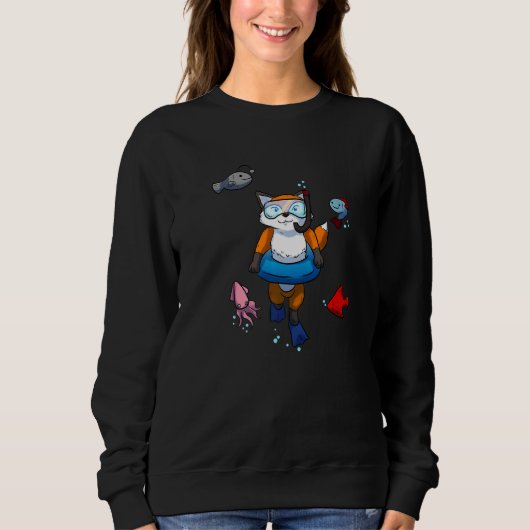 Scuba Diving Schnorcheln Fox Kastanienfischerei Fl Sweatshirt (Vorderseite)