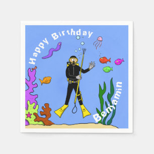 Scuba diving Sea Life Cartoon Serviette