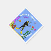 Scuba diving Sea Life Cartoon Serviette (Ecke)