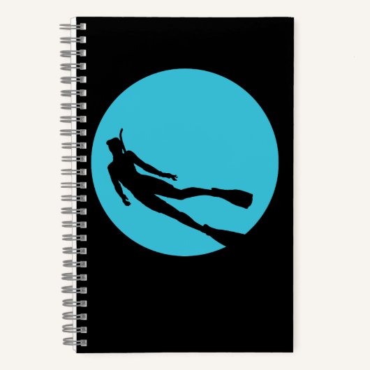 Scuba Diving Silhouette Notizblock (Vorderseite)