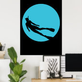 Scuba Diving Silhouette Poster (Heimbüro)