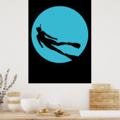Scuba Diving Silhouette Poster (Küche)