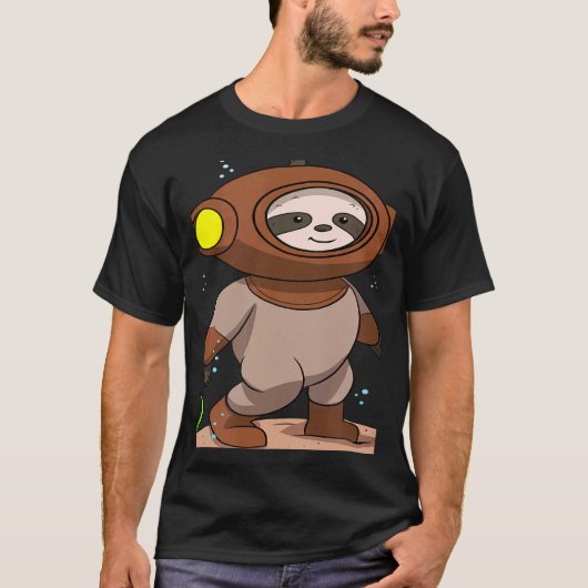 Scuba Diving Snorkeling Sloth Lazy Tired Dive Slee T-Shirt (Vorderseite)