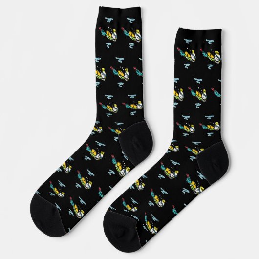 Scuba Diving Stickman Socken (Linkes Detail)