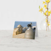 Scuba Diving Tank am Strand Karte (Gelbe Blume)