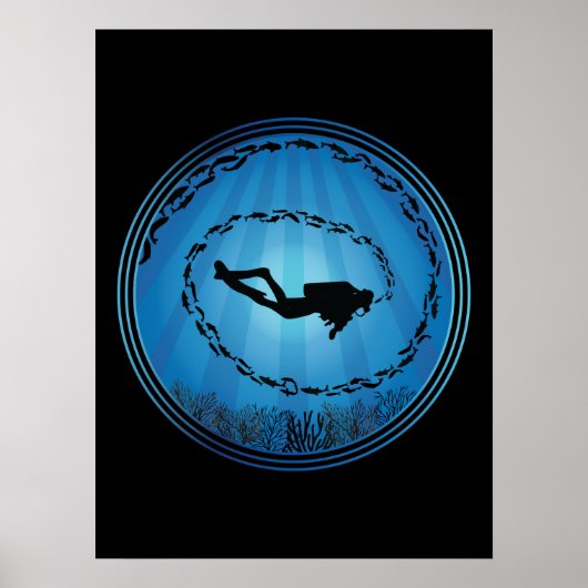 Scuba Diving Umgeben Poster (Vorne)