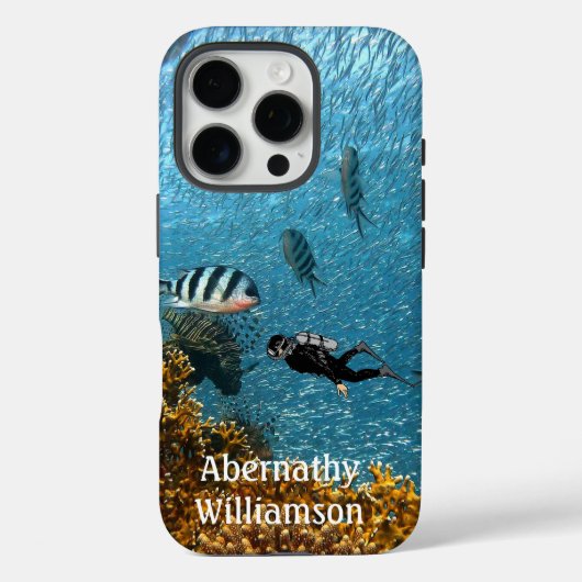 Scuba Diving Underwater Szene Diver personalisiere Case-Mate iPhone Hülle (Rückseite)