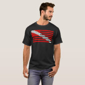 Scuba Flag Diver Down American Flag USA Tauchen T-Shirt (Vorne ganz)