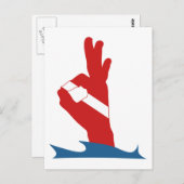 Scuba Flag OK-Zeichen Postkarte (Vorne/Hinten)