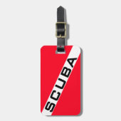 SCUBA FLAG. ROTE SCUBA-FLAGE GEPÄCKANHÄNGER (Vorderseite vertikal)