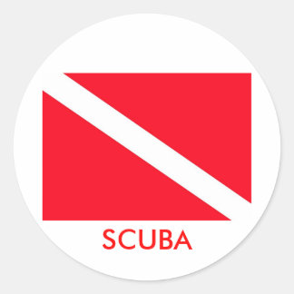 SCUBA-Flag Runder Aufkleber