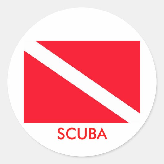 SCUBA-Flag Runder Aufkleber (Vorderseite)