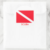 SCUBA-Flag Runder Aufkleber (Tasche)