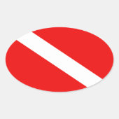 Scuba-Flagge Ovaler Aufkleber (Vorderseite)