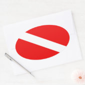 Scuba-Flagge Ovaler Aufkleber (Umschlag)