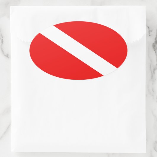 Scuba-Flagge Ovaler Aufkleber (Tasche)