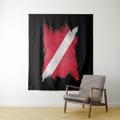 Scuba-Flagge, Pinselstrich, Taucherabtrieb, Tauchf Wandteppich (Beispiel)