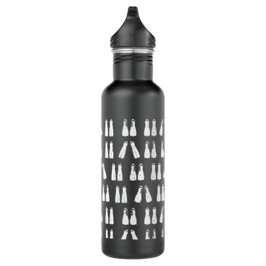 Scuba Flippers Schwarz-Weiß Muster Edelstahlflasche (Rechts)