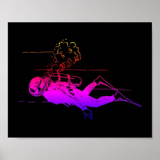 Scuba Glow Diver Poster (Vorne)