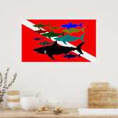 Scuba/Hai-Poster Poster (Küche)