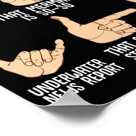 Scuba Hand signalisiert Scuba Diver Poster (Ecke)