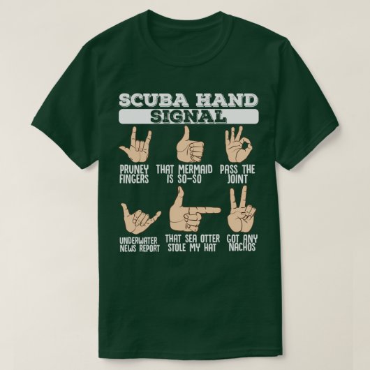 Scuba Hand signalisiert Scuba Diver T-Shirt (Design vorne)