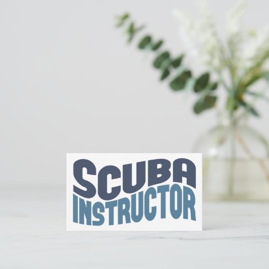 Scuba Instructor Business Cards Visitenkarte (Stehend Vorderseite)