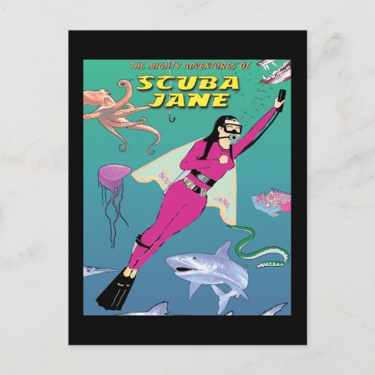 Scuba Jane Postcard Postkarte (Vorderseite)