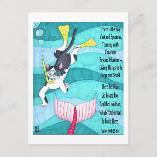 Scuba Kitty Inspiration Postcard Postkarte (Vorderseite)