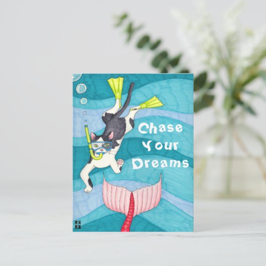 Scuba Kitty Postcard Postkarte (Stehend Vorderseite)