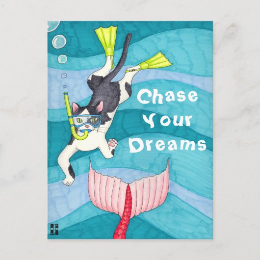 Scuba Kitty Postcard Postkarte (Vorderseite)