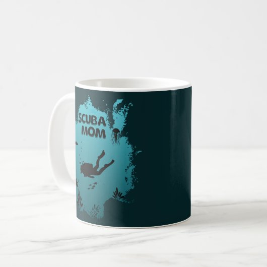 Scuba-Mama Kaffeetasse (Vorderseite Links)