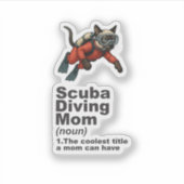Scuba Mom Siamese Cat Diver Aufkleber (Vorderseite)