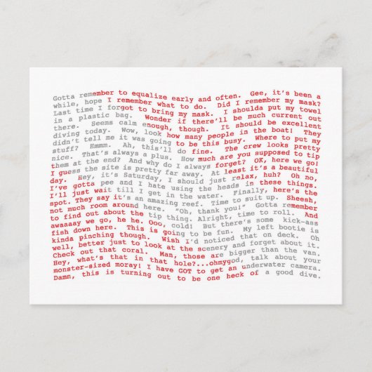 Scuba Monolog Postkarte (Vorderseite)