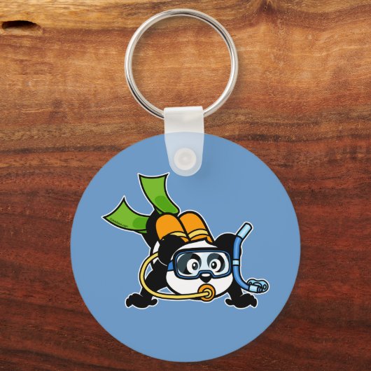 Scuba Panda Schlüsselanhänger (Vorderseite)