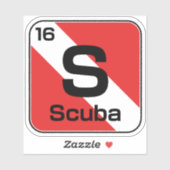 Scuba Periodic table dive flag sticker (Blatt)