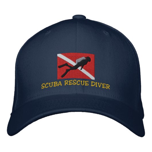 SCUBA Rescue Diver bestickte Cap Bestickte Baseballkappe (Vorderseite)