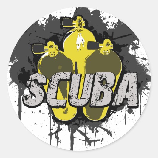 Scuba Runder Aufkleber (Vorderseite)