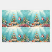 Scuba Santa Underwater Christmas Holiday Geschenkpapier Set (Vorderseite 3)