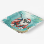 Scuba Santa Underwater Christmas Pappteller (Gewinkelt)