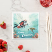 Scuba Santa Underwater Christmas Serviette (Beispiel)