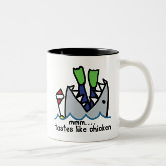 Scuba schmeckt Hühnerhai Zweifarbige Tasse