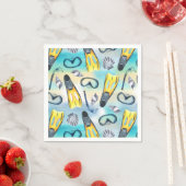 Scuba Snorkel Birthday Party Blue Serviette (Beispiel)