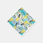 Scuba Snorkel Birthday Party Blue Serviette (Ecke)