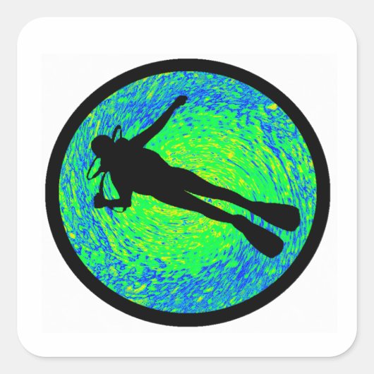 SCUBA SO REAL QUADRATISCHER AUFKLEBER (Vorderseite)