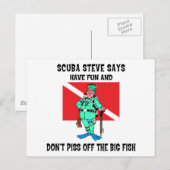SCUBA Steve Postkarte (Vorne/Hinten)