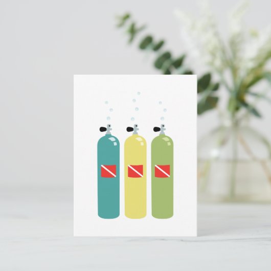 Scuba Tanks Postkarte (Stehend Vorderseite)