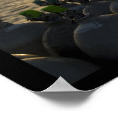 Scuba Tanks und Tauchboot bei Sonnenaufgang Poster (Ecke)